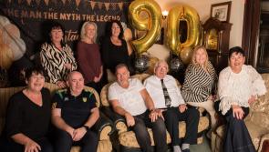 Friends and family join James Mickey Gallagher for this 90th birthday in Dungloe