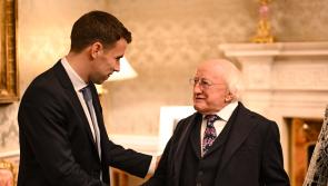 Presidential Distinguished Service Award for Seamus Coleman at Áras an Uachtaráin