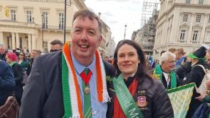 Katie-George Dunlevy joins Troy Gallagher at London's St Patrick's Day parade
