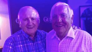 Former Donegal footballers Andy Curran and Eddie Gallagher meet up in Castlefin