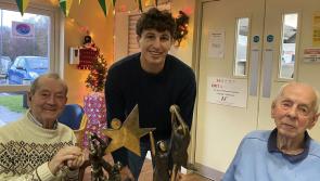 Finnbarr Roarty pops into Ardara Care Of The Aged-Day Centre 
