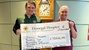 Donegal Firefighters Association presents cheque worth &euro;32,616 to Donegal Hospice