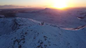 Watch: Sunrise at a snow-blanketed Errigal