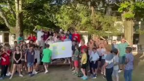 Watch: Inishowen pair flying the Donegal flag at Camp Cayuga in Pennsylvania