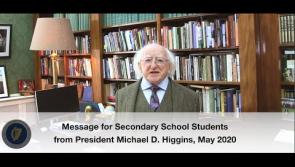 WATCH: President Higgins has a message for secondary students in Donegal and across Ireland