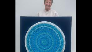 Majella O'Donnell creates  an art piece to be raffled for Relay for Life