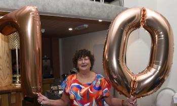In pictures: Lorraine Hill celebrates her 70th birthday in The Plaza in Buncrana