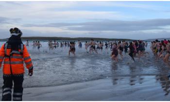 New Year's Day swim at Narin Strand