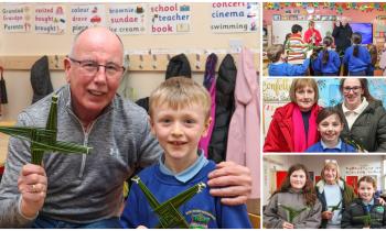In Pictures: Grandparents join pupils in Laghey to make St Brigid's crosses