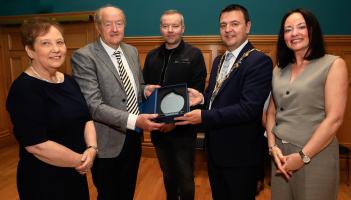 Legendary Finn Harps striker Brendan Bradley afforded reception in Derry
