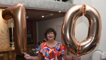 In pictures: Lorraine Hill celebrates her 70th birthday in The Plaza in Buncrana