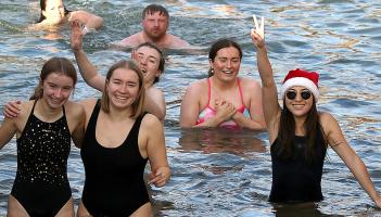 In pictures: Brrrrrrr-ave dippers take to Creevy Pier on Christmas morning