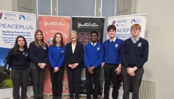 Donegal students meet President Catherine Connolly in Derry