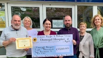 Cheque worth &euro;8210 presented to Donegal Hospice from one million step challenge