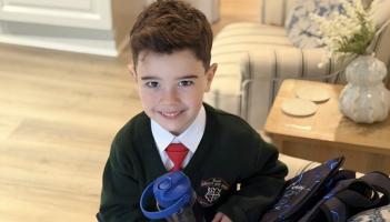&lsquo;The start of something new&rsquo; - inspirational Zach attends first day at school