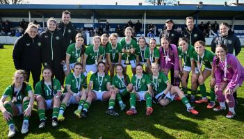 Megan McGinley helps the Republic of Ireland to retain the Bob Docherty Cup
