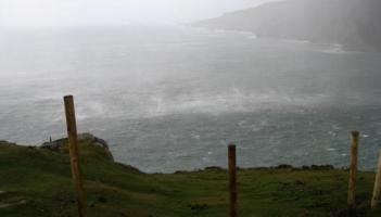 Rather blustery in Donegal today with sunny spells and passing heavy showers