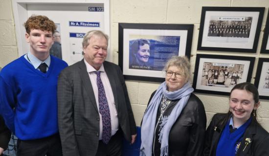 Scoil Mhuire honours pioneering former student Dr M&aacute;ire de Paor with new display