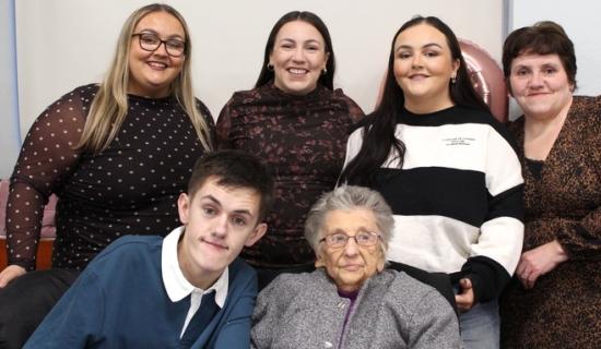 In pictures: Bonagee United help Katie McFadden celebrate her 90th birthday