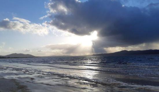 A mostly cloudy morning in Donegal, with sunny spells to come later