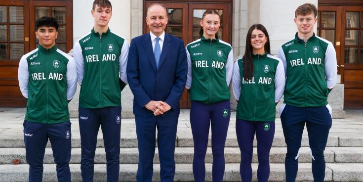 Erin Friel and EYOF medallists honoured at Leinster House
