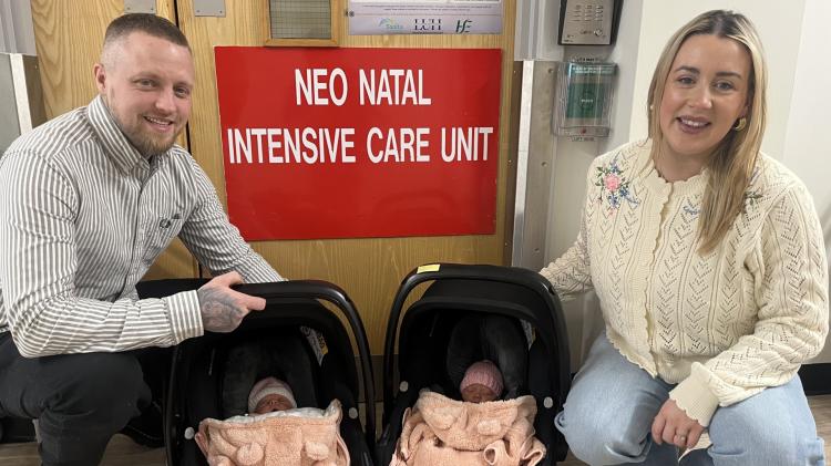 'Safe and healthy' - Delight as Donegal twins born prematutely finally make it home