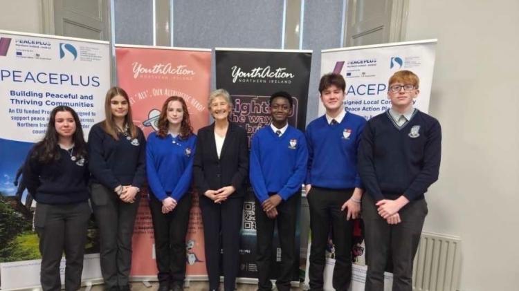 Donegal students meet President Catherine Connolly in Derry