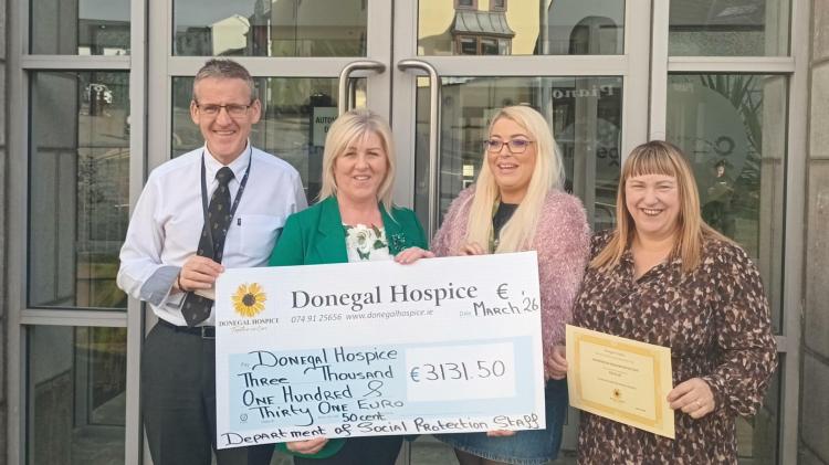Department of Social Protection fundraisers make &euro;3131.50 for Donegal Hospice