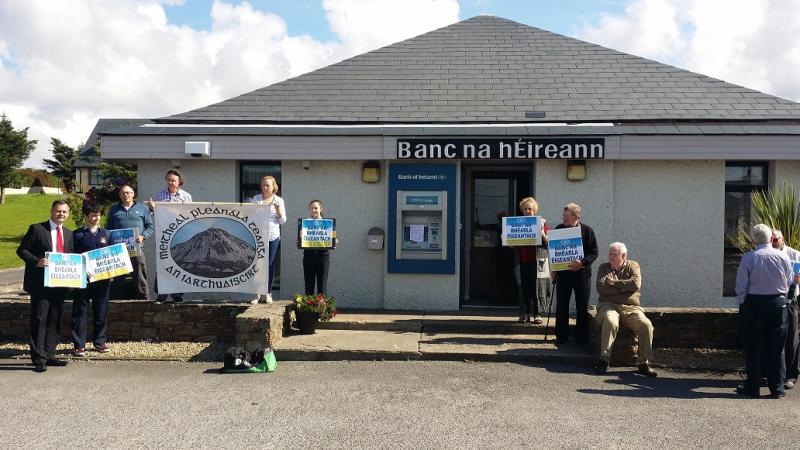 Donegal protest against removal of Irish language option on ATMs