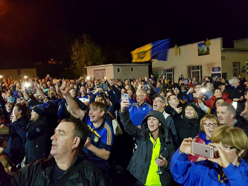KILCAR CELEBRATE:  The  crowds come out to welcome Donegal champions in Kilcar