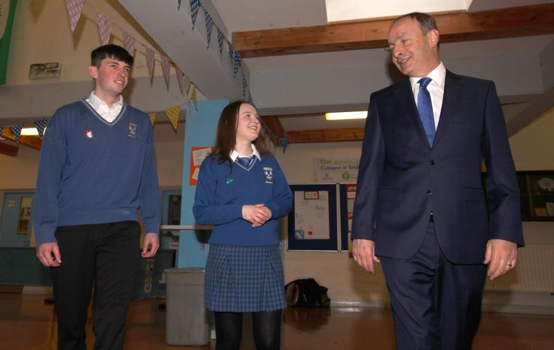 Micheál Martin visits Coláiste Cholmcille in Ballyshannon