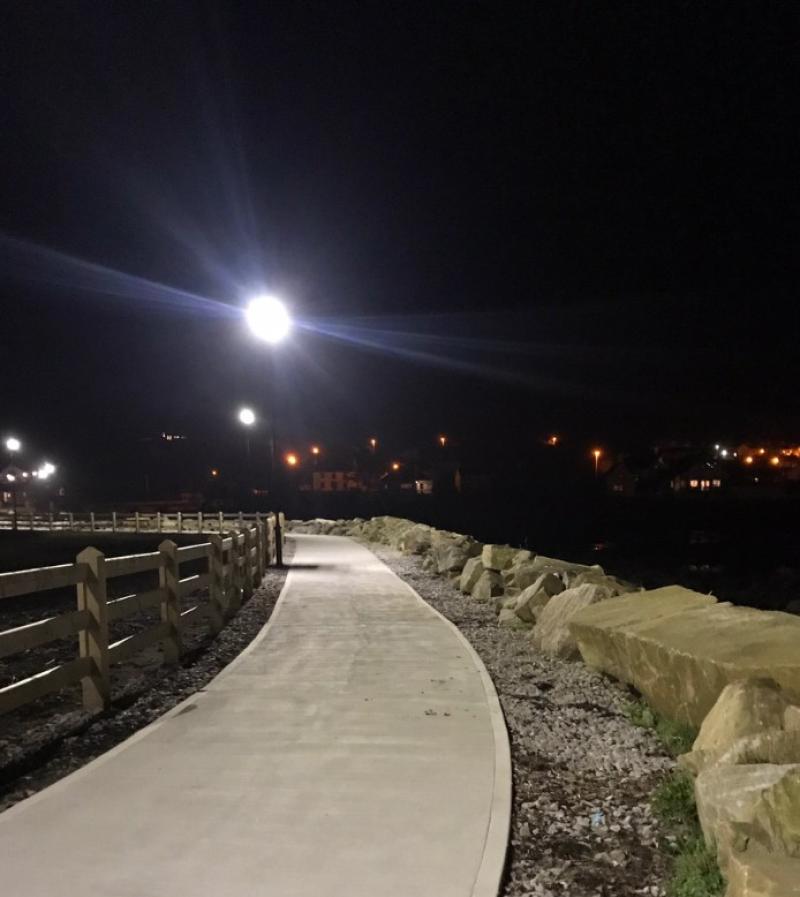 New Dungloe Bay Promenade lights turned on 