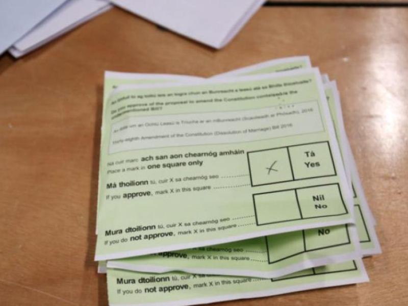 Overwhelming Yes vote nationally on referendum vote - 77% Yes vote in Donegal
