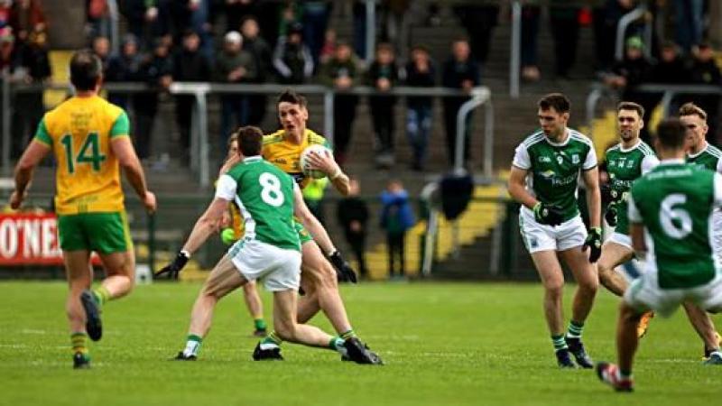 Donegal leading dogged championship tussle at Brewster Park at half-time