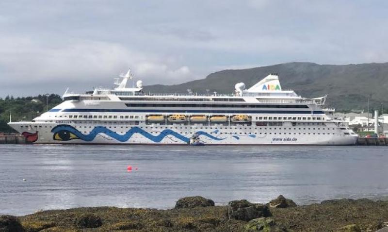 A commercial boost for south and south west Donegal as the beautiful AIDAaura docks in Killybegs port overnight