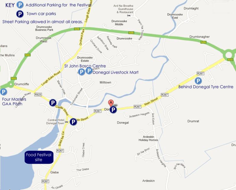 Car parking options are indicated here on this map