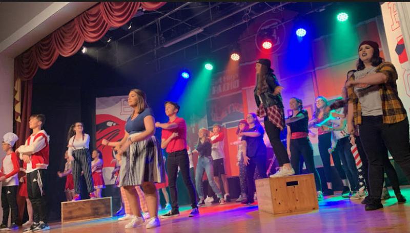 A scene friom High School The Musical at the St John Bosco Centre