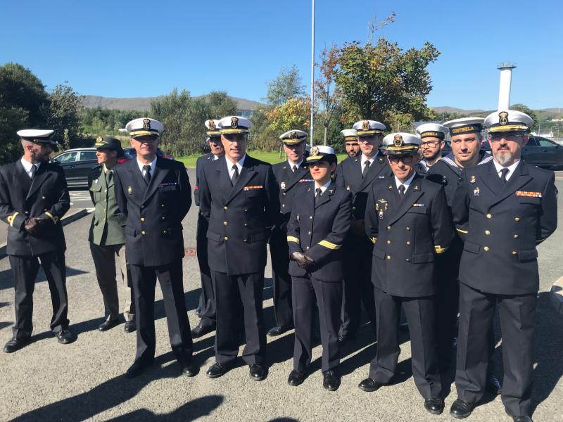 Some of the crew from the ESPS CENTINELA who attended a commemorative event in Killybegs yesterday 