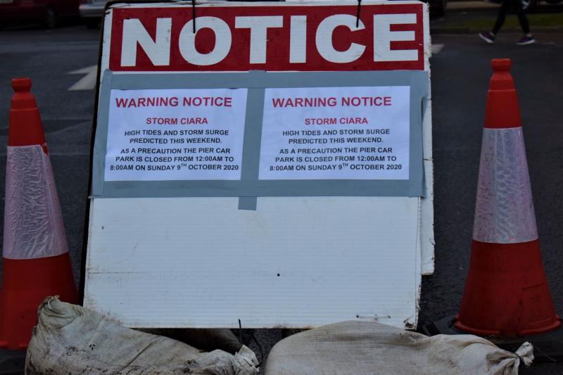 Storm Ciara warning notice Donegal Town