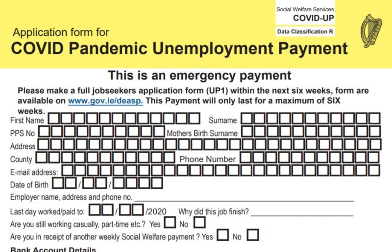 Covid-19 Pandemic Unemployment Payment form
