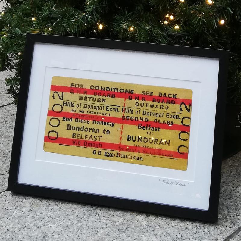 Framed old Donegal railway tickets and luggage labels are on the right track once more 