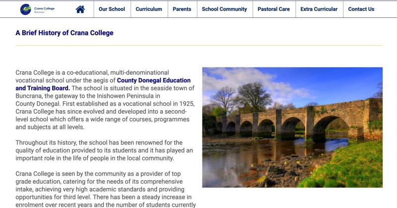 Crana College website