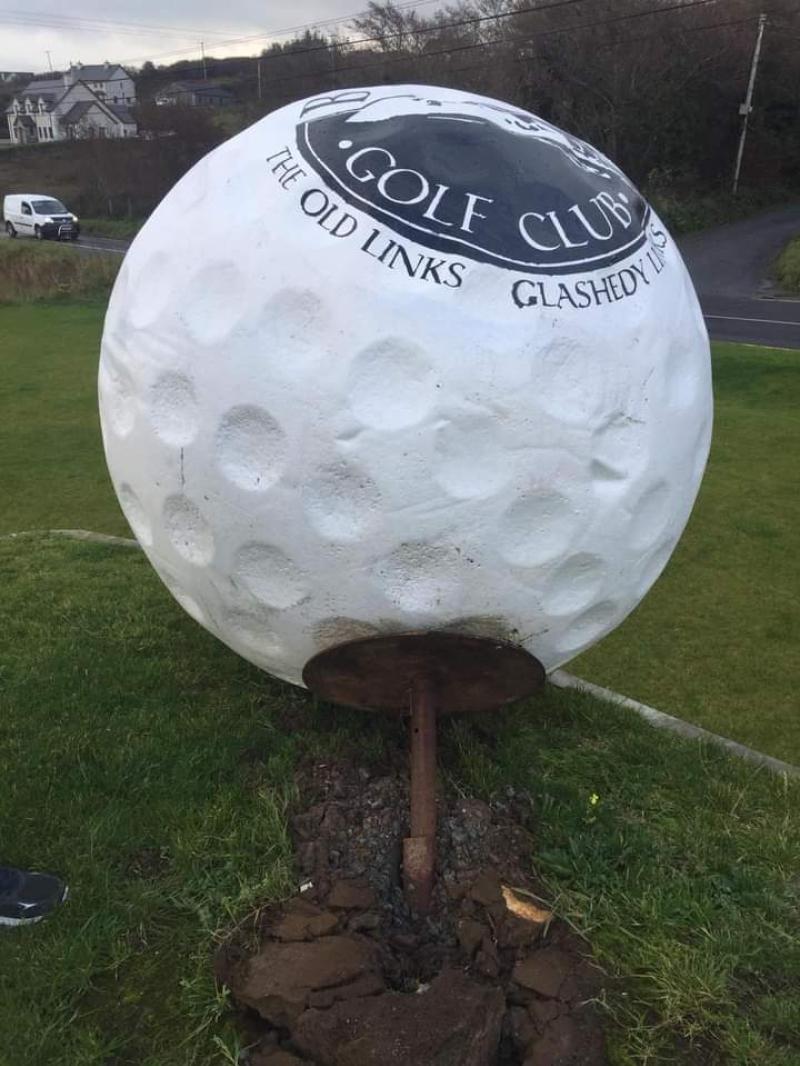 'Mindless idiots' vandalise iconic golf ball at Ballyliffin Golf Club