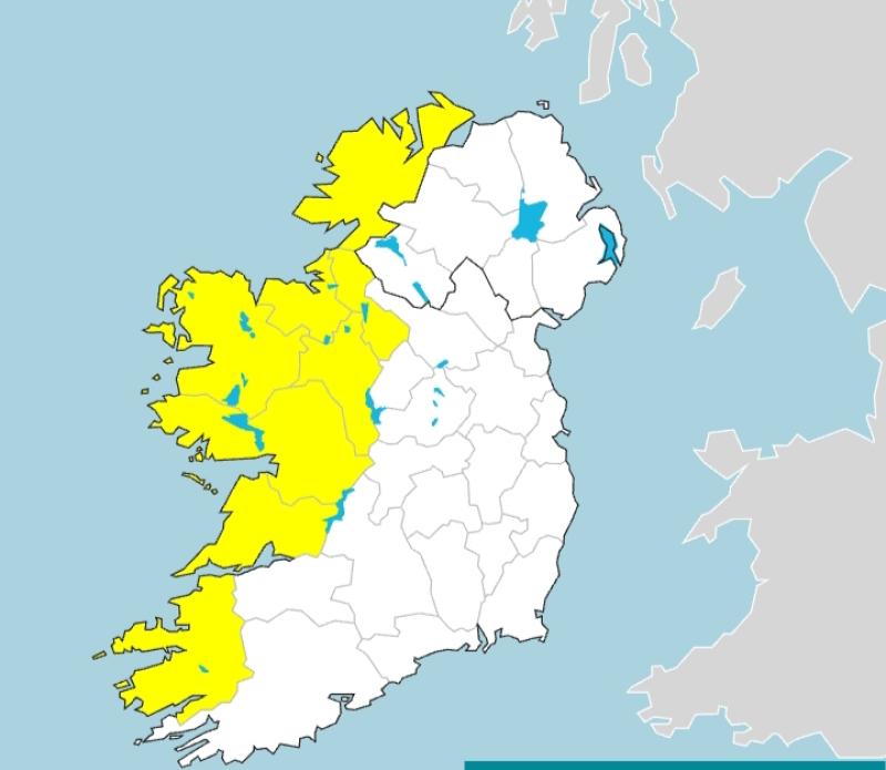 Donegal Yellow Rainfall alert
