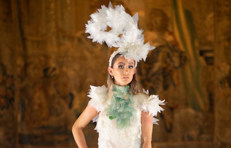 Donegal students win the rescheduled Junk Kouture 2020 final with Elie Saab-inspired dress made of sea glass, plastic milk cartons and smashed jam jars