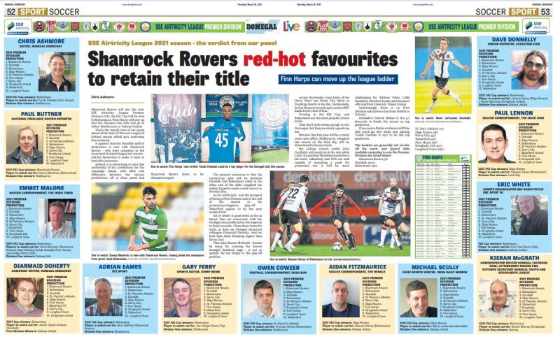 Revealed: SSE Airtricity League 2021 - predictions for the new season from leading national and Donegal journalists