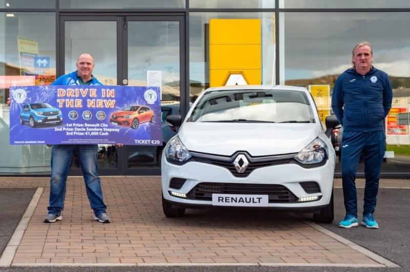 Finn Harps Mega Car Draw see one of the cars being won by the Sligo Rovers Chief Executive!