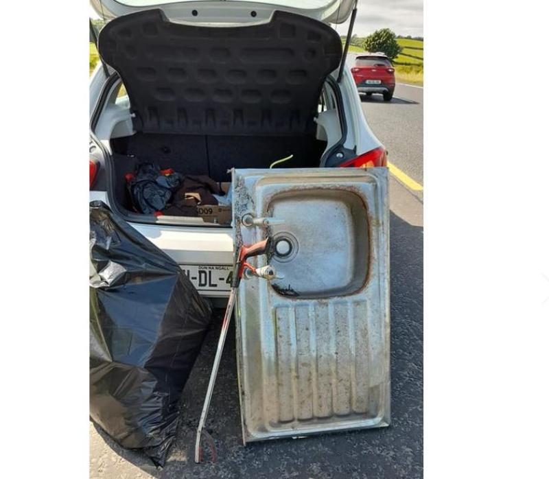 Everything collected in 'Litter' kenny including the kitchen sink