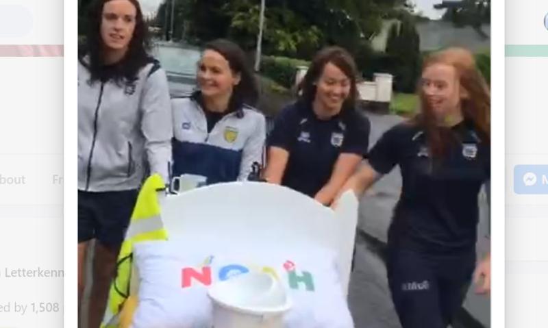 WATCH: Donegal ladies footballers join in Noah's Bed Push shortly after Ulster Final