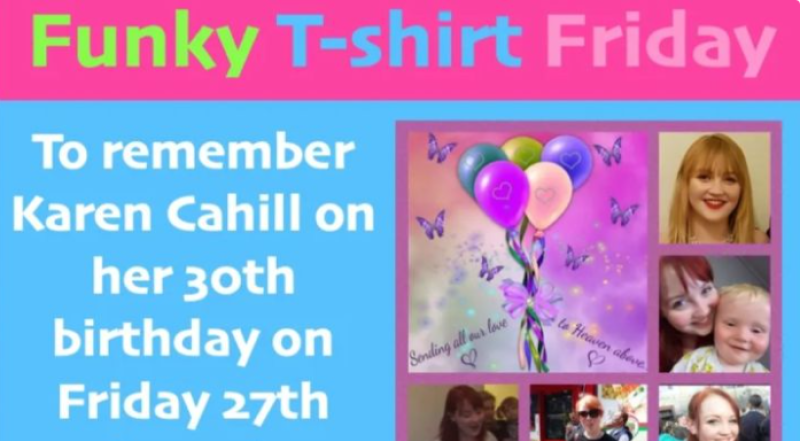 A virtual fundraiser is taking place today for the late Karen Cahill 